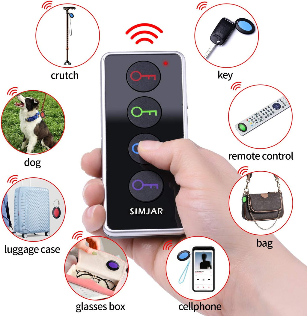 Key Finder with Up to 131ft Working Range in Open Space, Simjar Wireless Remote Control RF Key Finder Locator for Keys Wallet Phone Glasses Luggage Pet Tracker