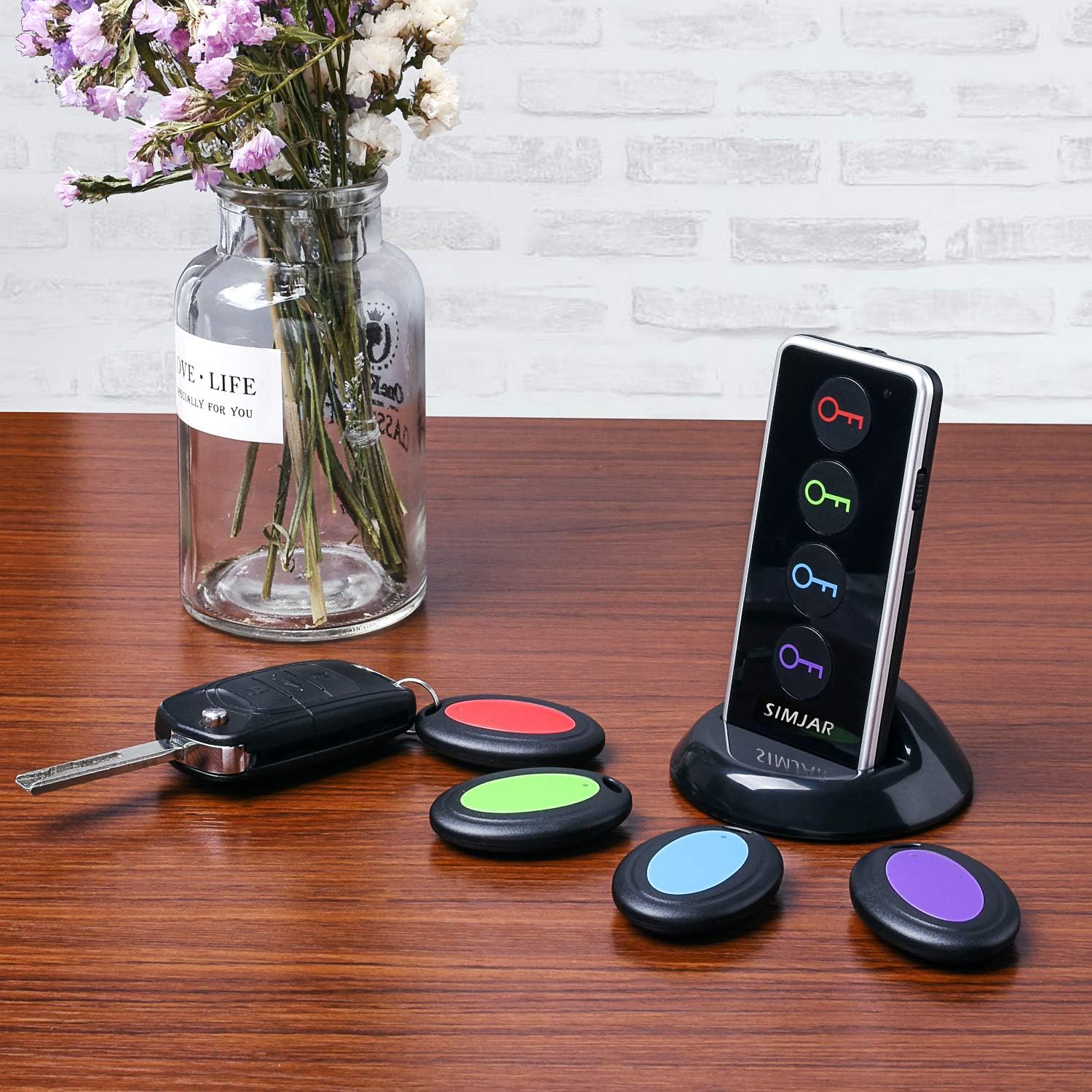 Key Finder with Up to 131ft Working Range in Open Space, Simjar Wireless Remote Control RF Key Finder Locator for Keys Wallet Phone Glasses Luggage Pet Tracker